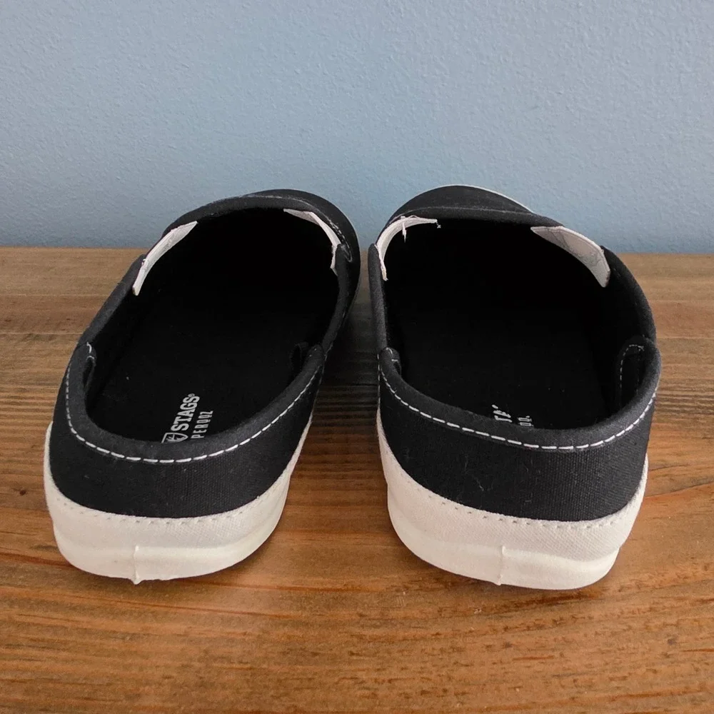 Deer Stags Youth Slipperooz Lil Spike Black Canvas Slip On Slipper Shoes Size 6M